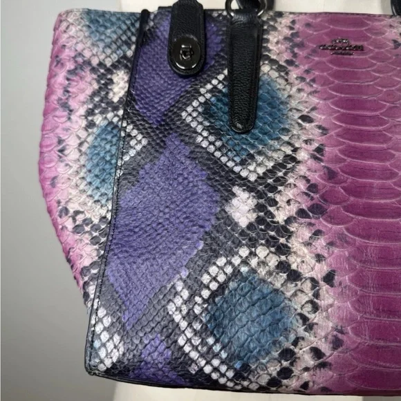 Coach Crosby Carryall, Embossed Leather, Python Multicolor - Picture 2 of 10